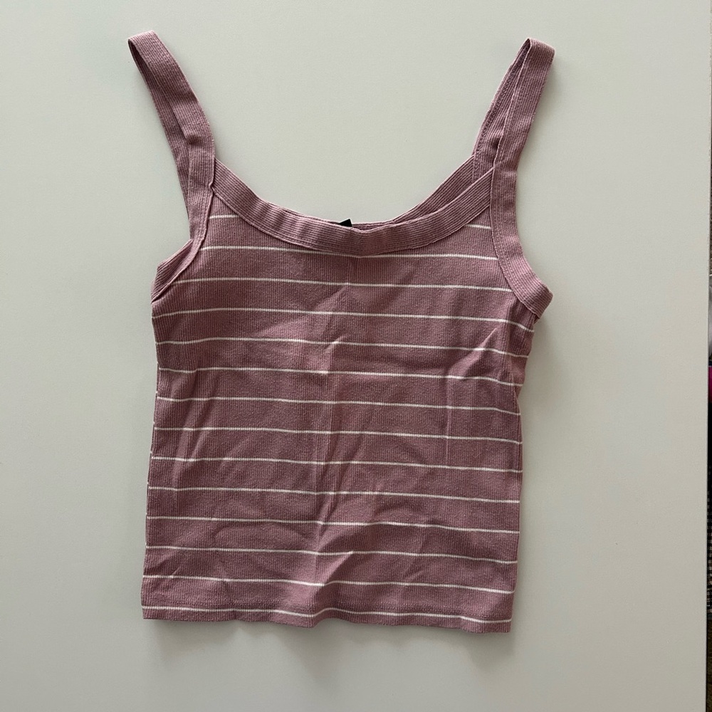Forever 21 Pink Cropped Tank Top Sleeveless Fitted